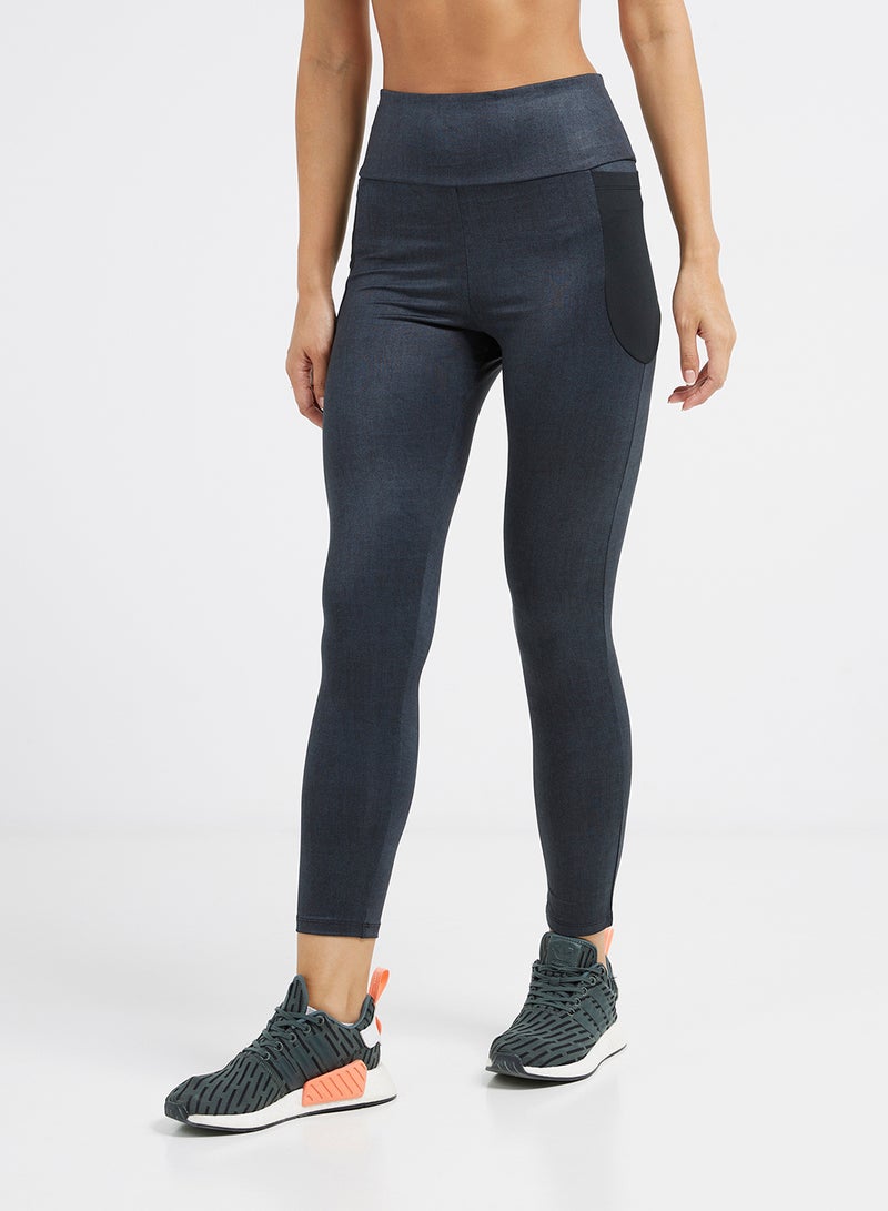 Burn Activewear Skinny High-Rise Leggings Charcoal Grey  - Image 1
