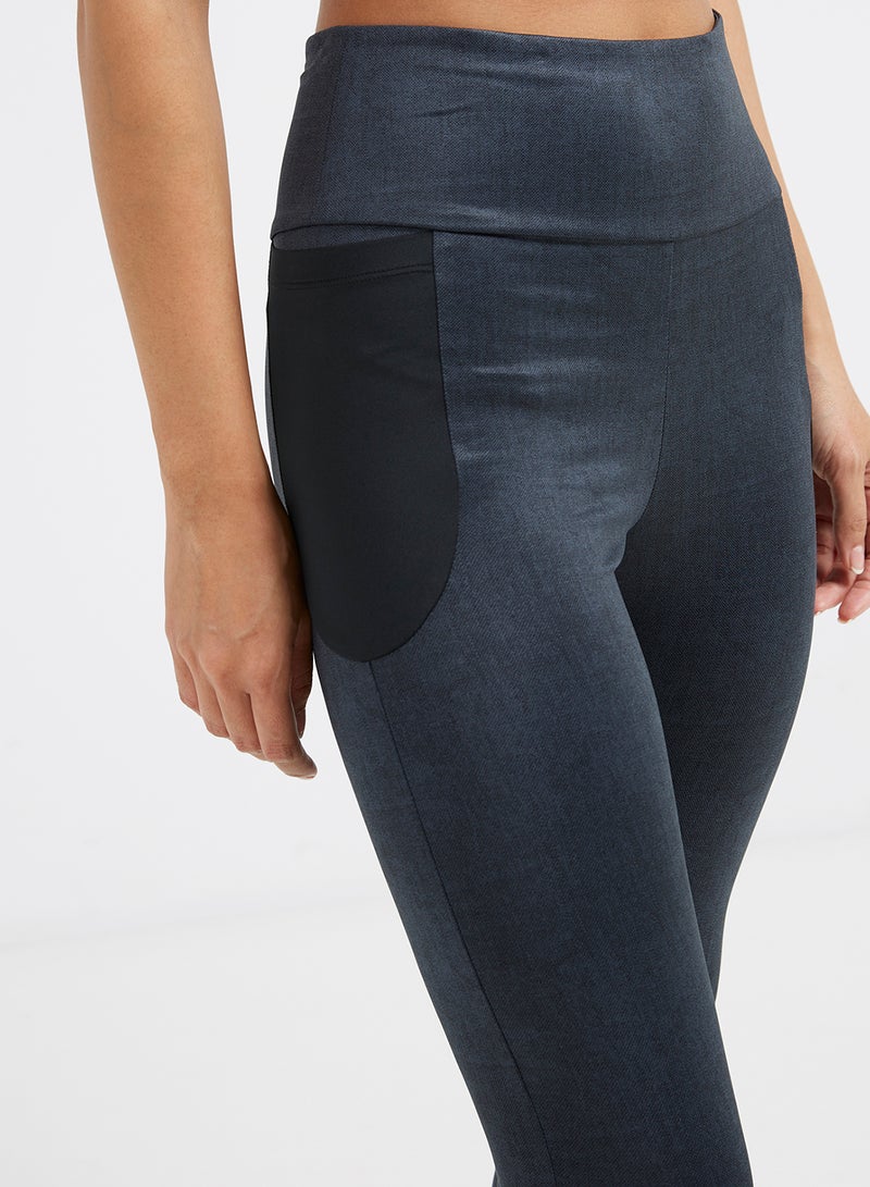Burn Activewear Skinny High-Rise Leggings Charcoal Grey  - Image 4