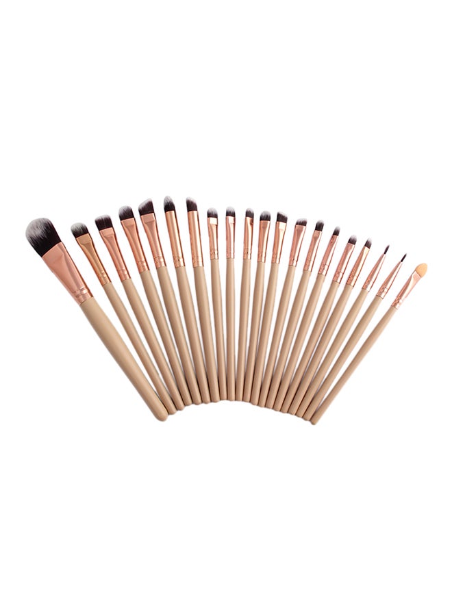 20-Piece Makeup Brush Set Beige/Rose Gold/Black