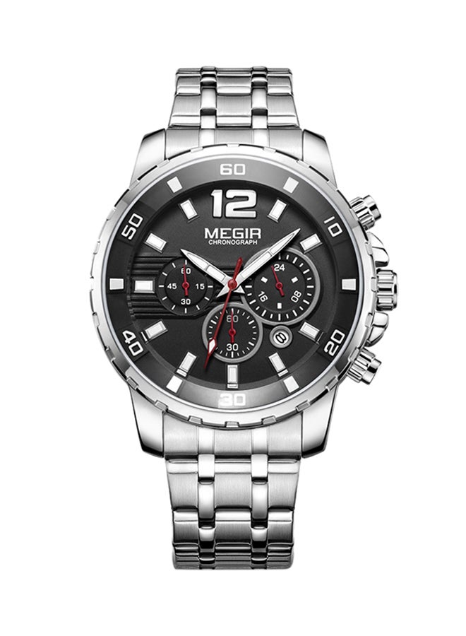 ميجر ساعة انالوج من الستانلس ستيل 2068 - 46 مم - فضي - Image 1