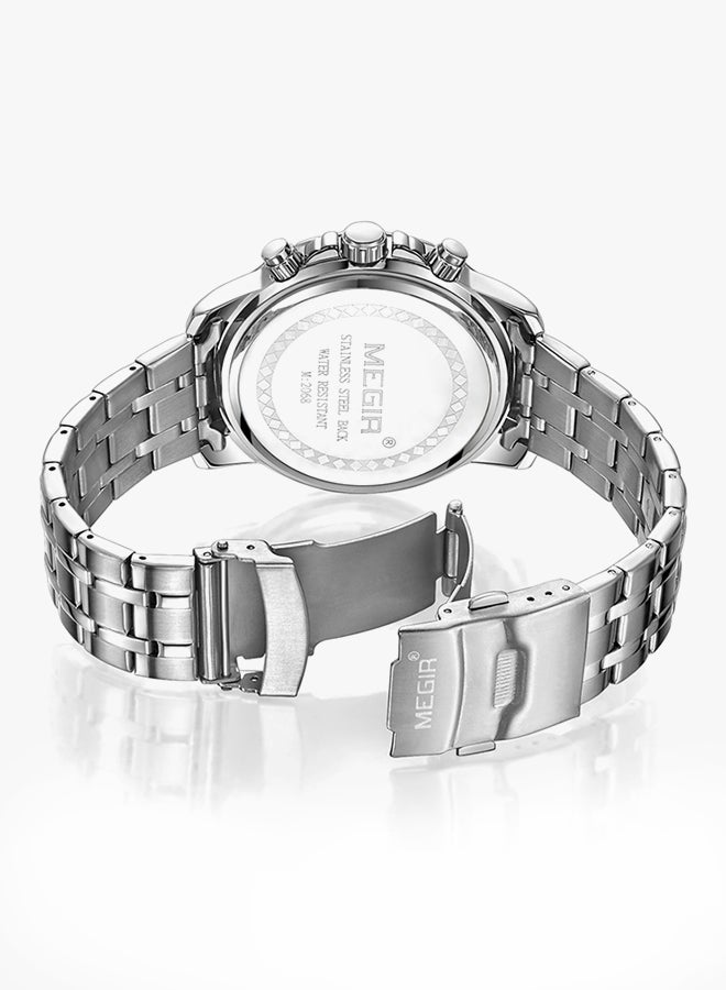 ميجر ساعة انالوج من الستانلس ستيل 2068 - 46 مم - فضي - Image 2