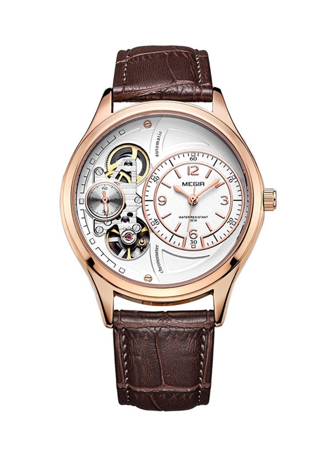 ميجر ساعة يد جلدية بعقارب طراز G7102 للرجال