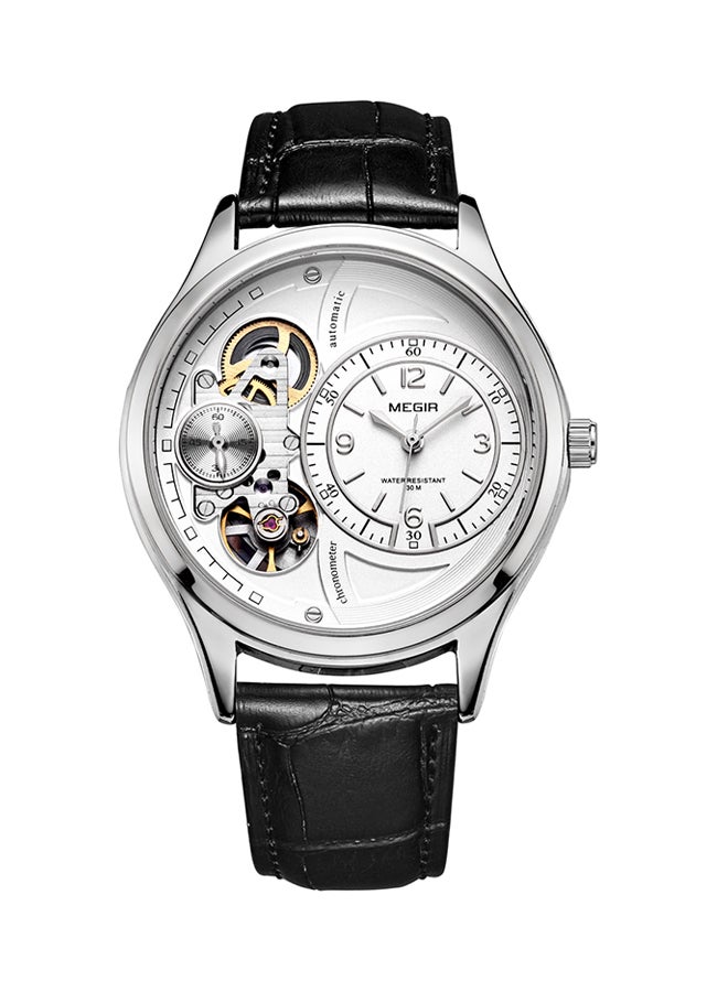 ميجر ساعة يد جلدية بعقارب طراز G7102 للرجال