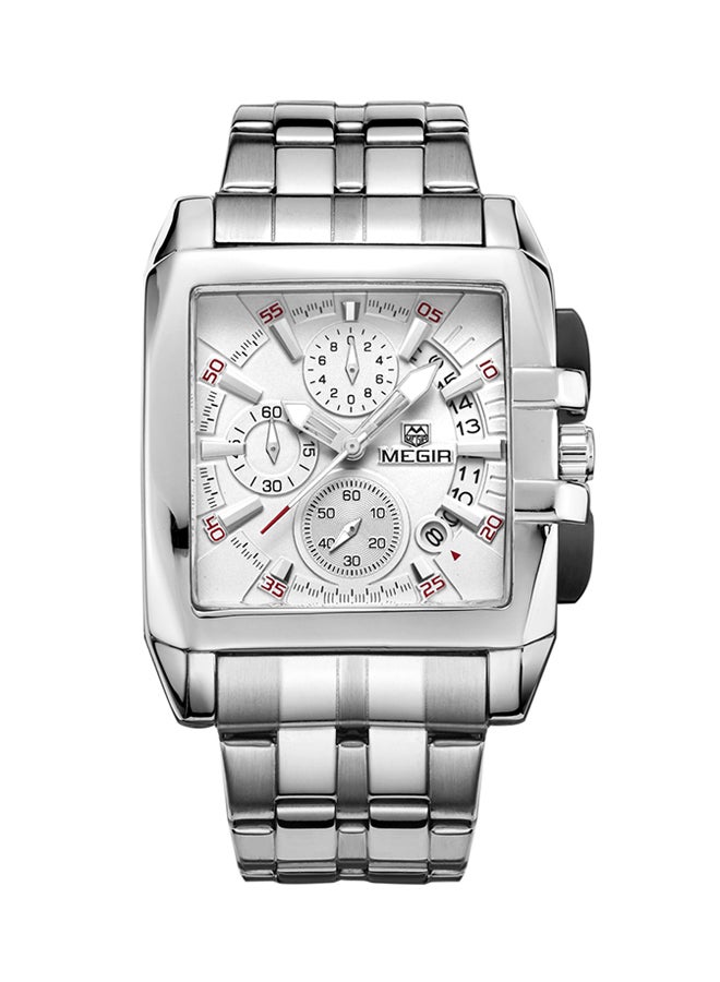 ميجر ساعة يد بعقارب وسوار من الستانلس ستيل طراز 2018G - قياس 40 مم - لون فضي للرجال - Image 1