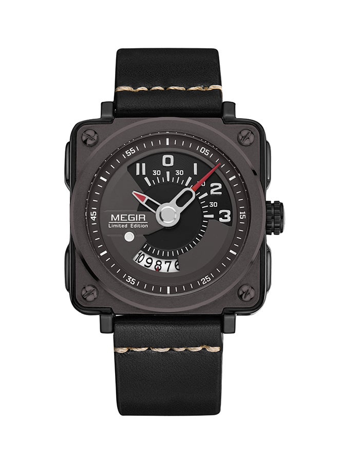 ميجر ساعة يد بعقارب من الجلد طراز 2040G men - Image 1
