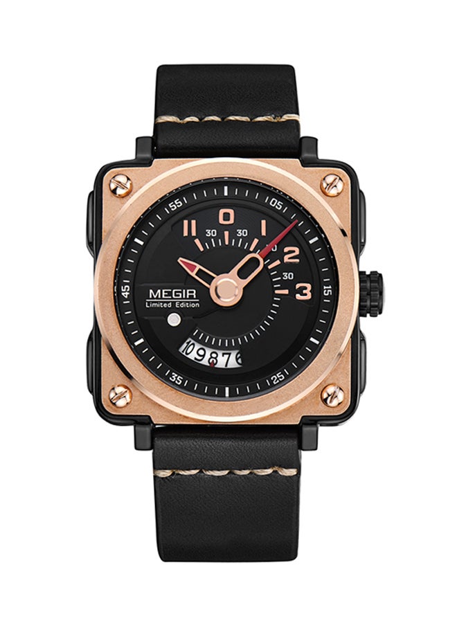 MEGIR Men's Leather Analog Watch 2040G - Image 1