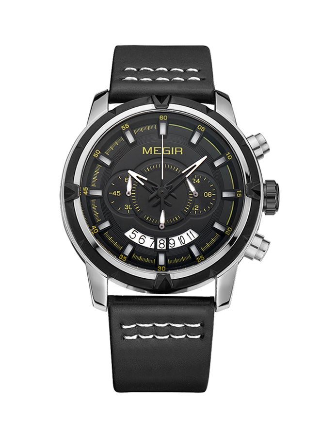 MEGIR men Leather Chronograph Watch 2047G - Image 1