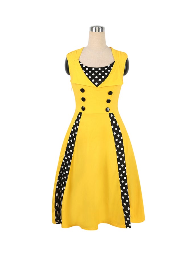 Generic - New 50's-60's Vintage Retro Dress Yellow/Black - Image 1