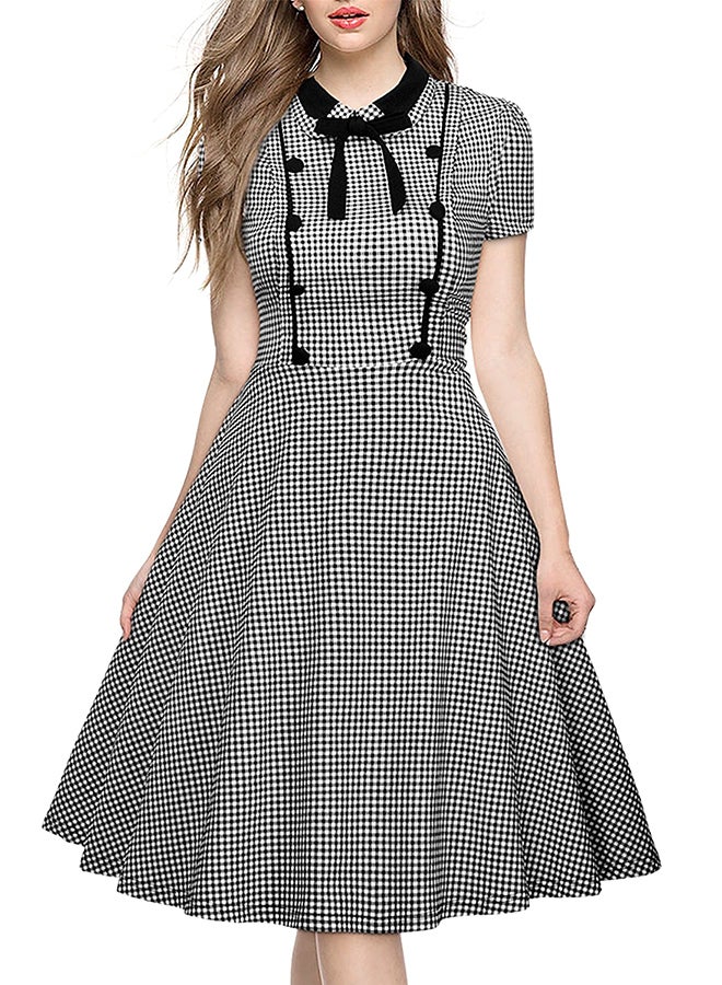 Generic - Summer Retro Lattice Dress Black - Image 1