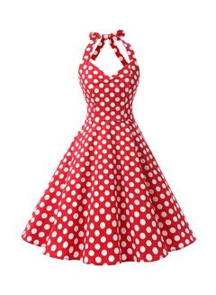Generic Vestidos Vintage Polka Dot Swing Dress Red/White  - Image 1