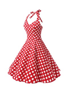 Generic Vestidos Vintage Polka Dot Swing Dress Red/White  - Image 3