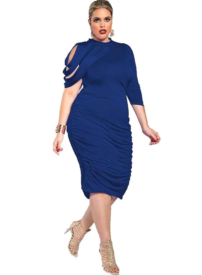 Generic Elegant Plus Size Women Dress Blue  - Image 1