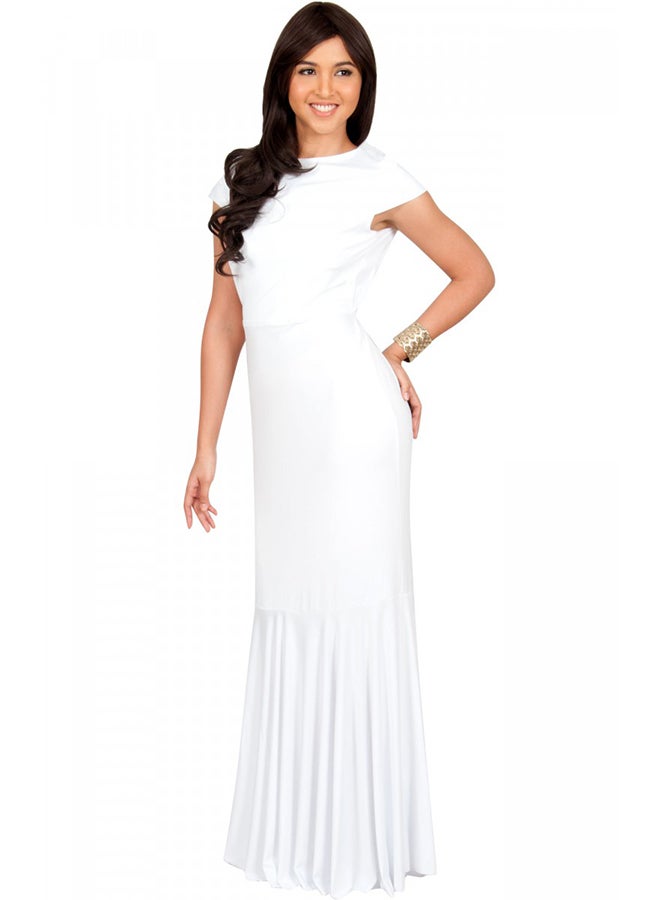 Corset Bow Bodycon Pencil Dress White  - Image 3
