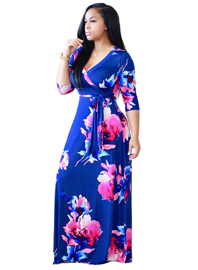 Floral Printed Long Dress Multicolour 