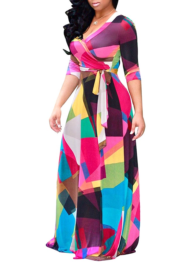 Floral Printed Long Dress Multicolour 