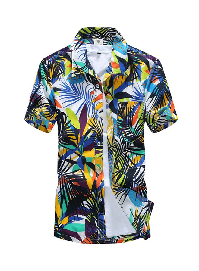 Weekend Beach Boho Slim Flower Print Shirt Multicolour - Image 1