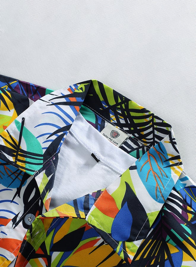 Weekend Beach Boho Slim Flower Print Shirt Multicolour - Image 3
