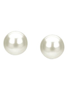 14K Solid Gold 10-10.5mm Huge White AAA Freshwater Pearl Stud Earrings