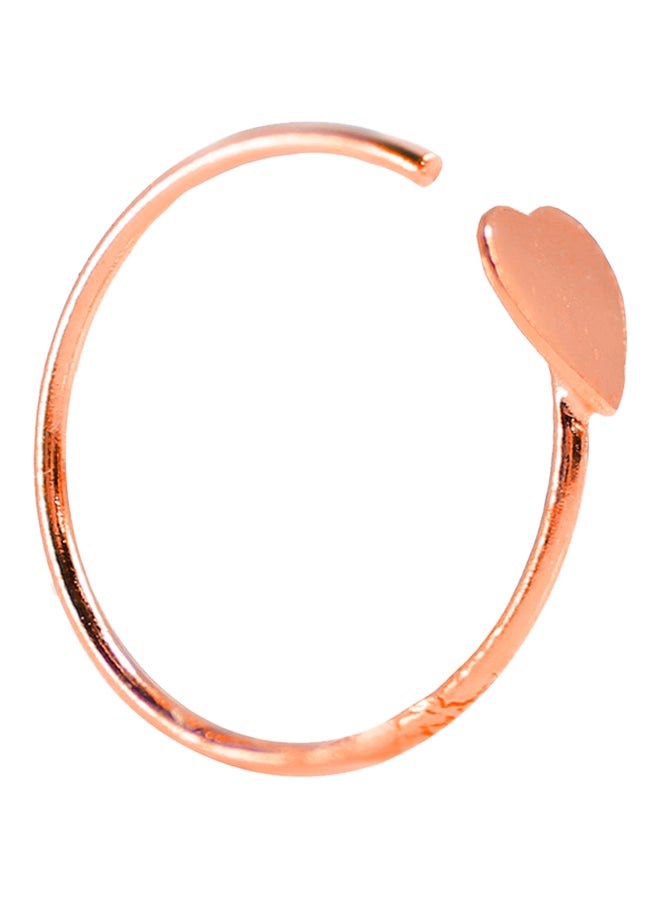 Golden Choice - 14K Solid Rose Gold 10mm Heart Open Nose Hoop - Image 1