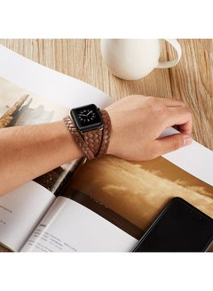 TraMx Replacement Leather Band For Apple Watch Series 1/2/3 42mm Brown  - Image 4
