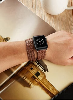 TraMx Replacement Leather Band For Apple Watch Series 1/2/3 42mm Brown  - Image 5