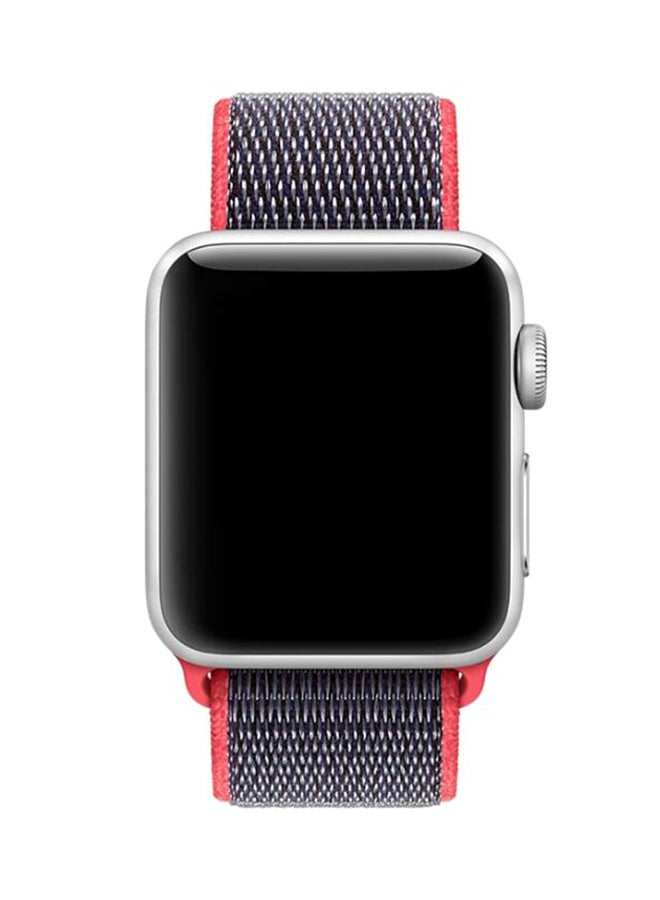 Replacement Nylon Band For Apple Watch Series 1/2/3 38mm Blue/Red - v1528789169/N15067286A_2