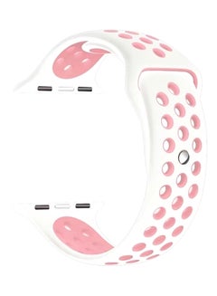 TraMx Silicone Replacement Band For Apple Watch Series 1/2/3 42mm White/Pink  - Image 1