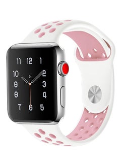 TraMx Silicone Replacement Band For Apple Watch Series 1/2/3 42mm White/Pink  - Image 2