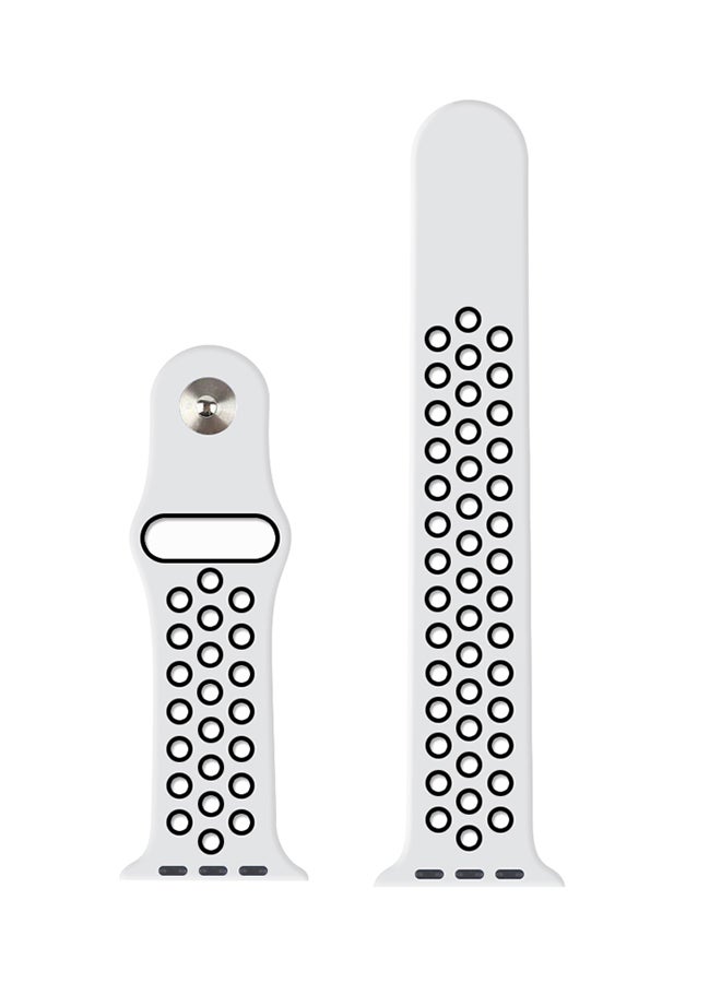 Replacement Band For Apple Watch Series 1/2/3 38mm White/Black - v1528789267/N15067372A_4