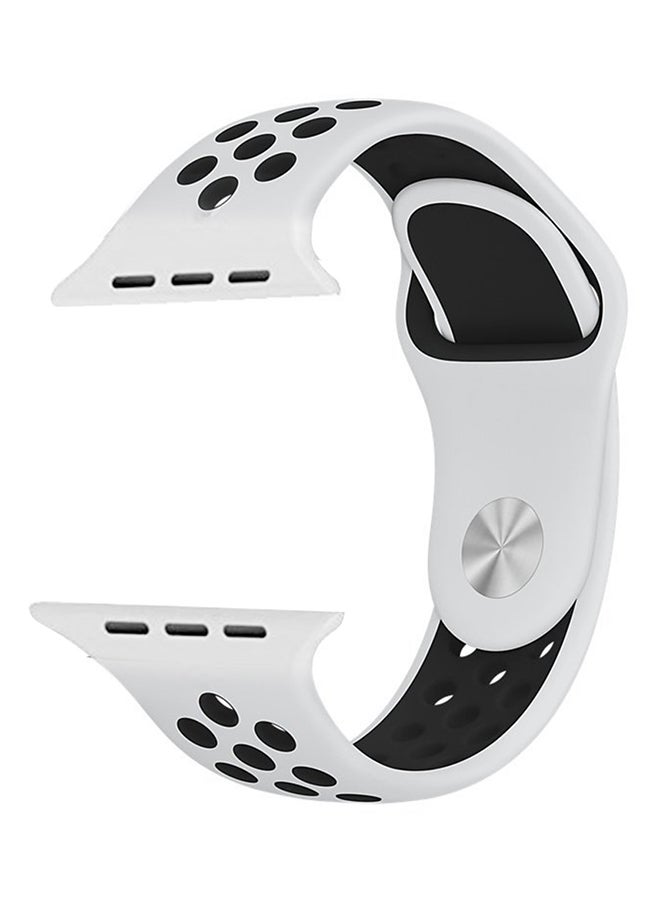 Replacement Band For Apple Watch Series 1/2/3 38mm White/Black - v1528789267/N15067372A_5