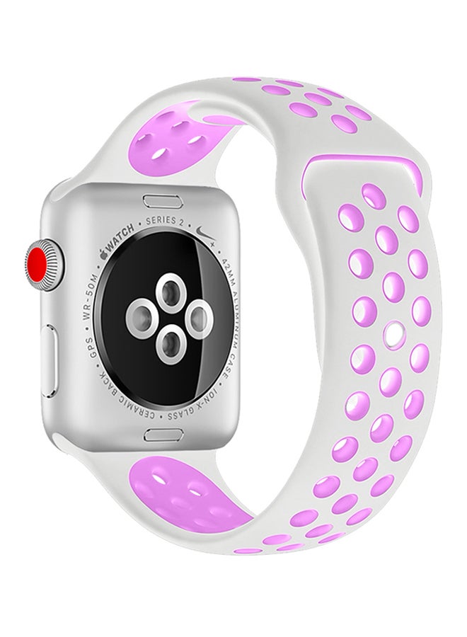 TraMx Replacement Band For Apple Watch Series 1/2/3 38mm White/Pink - Image 2