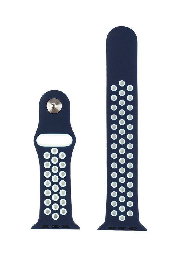 TraMx Replacement Band For Apple Watch Series 1/2/3 38mm Blue/White - Image 5