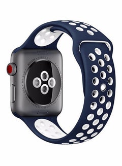 Replacement Band For Apple Watch Series 1/2/3 42-44mm Blue/White - v1528789280/N15067385A_2