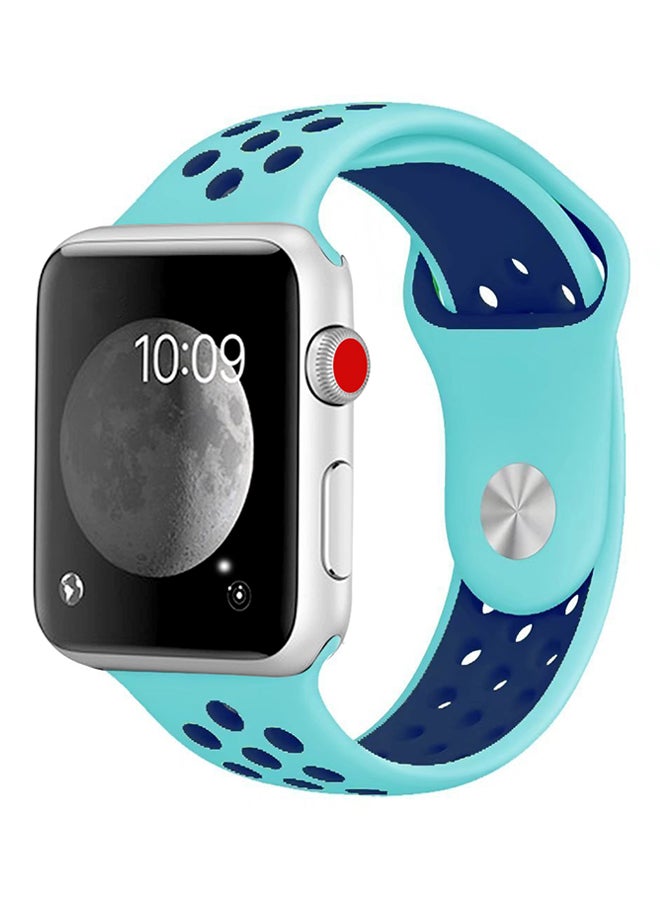 TraMx - Replacement Band For Apple Watch Series 1/2/3 42mm Green/Blue - Image 1