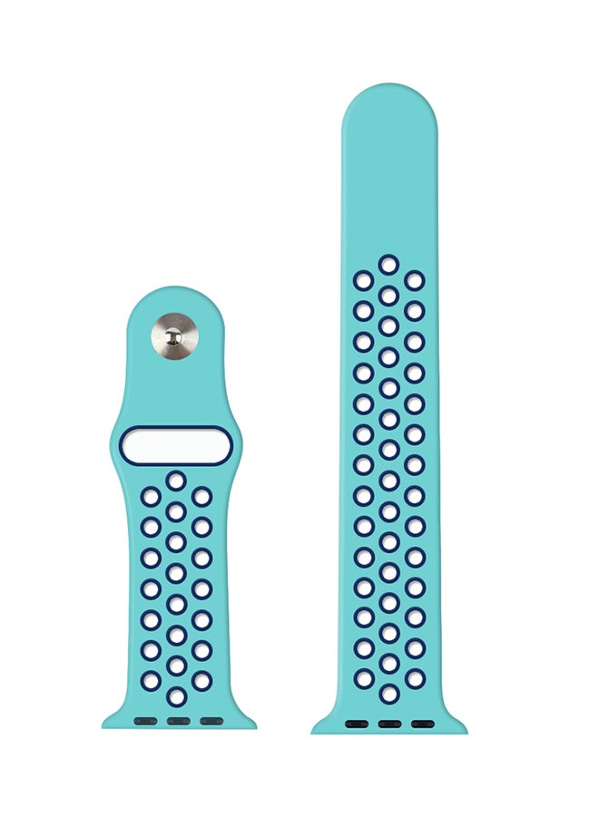 TraMx - Replacement Band For Apple Watch Series 1/2/3 42mm Green/Blue - Image 1