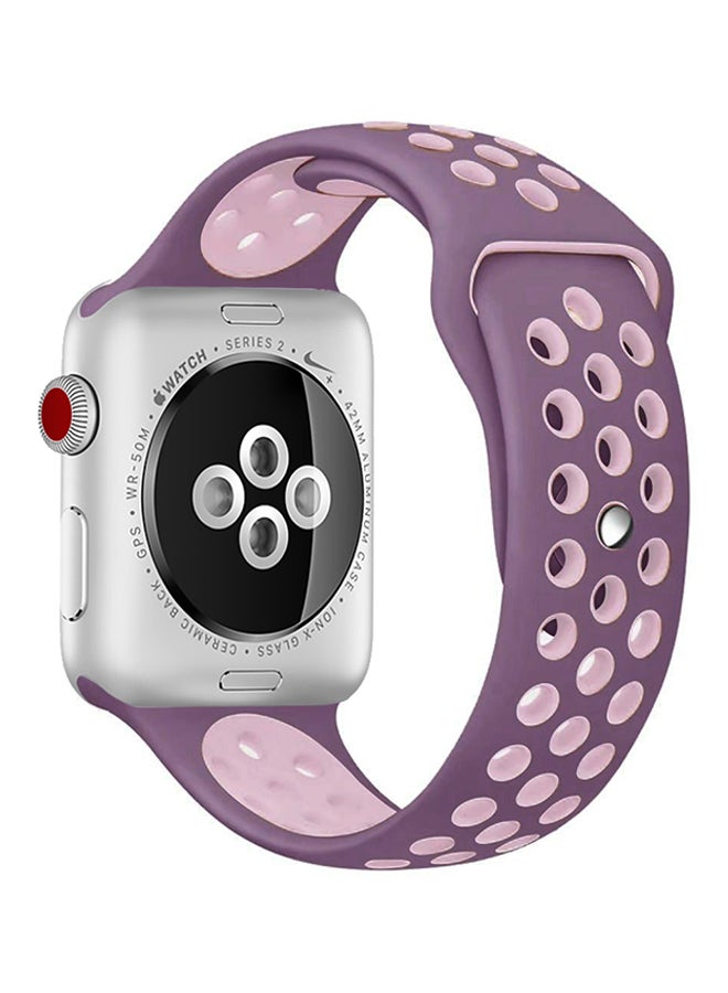 TraMx - Replacement Band For Apple Watch Series 1/2/3 38mm Purple/Pink - Image 1