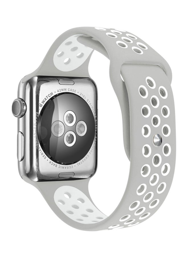 TraMx - Replacement Band For Apple Watch Series 1/2/3 38mm Grey/White - Image 1