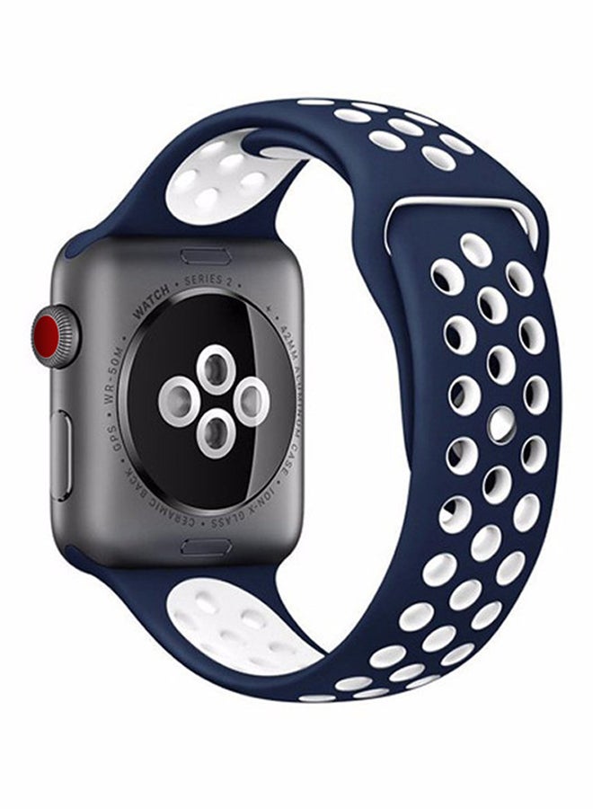 TraMx Replacement Band For Apple Watch Series 1/2/3 38mm Blue/White - Image 2