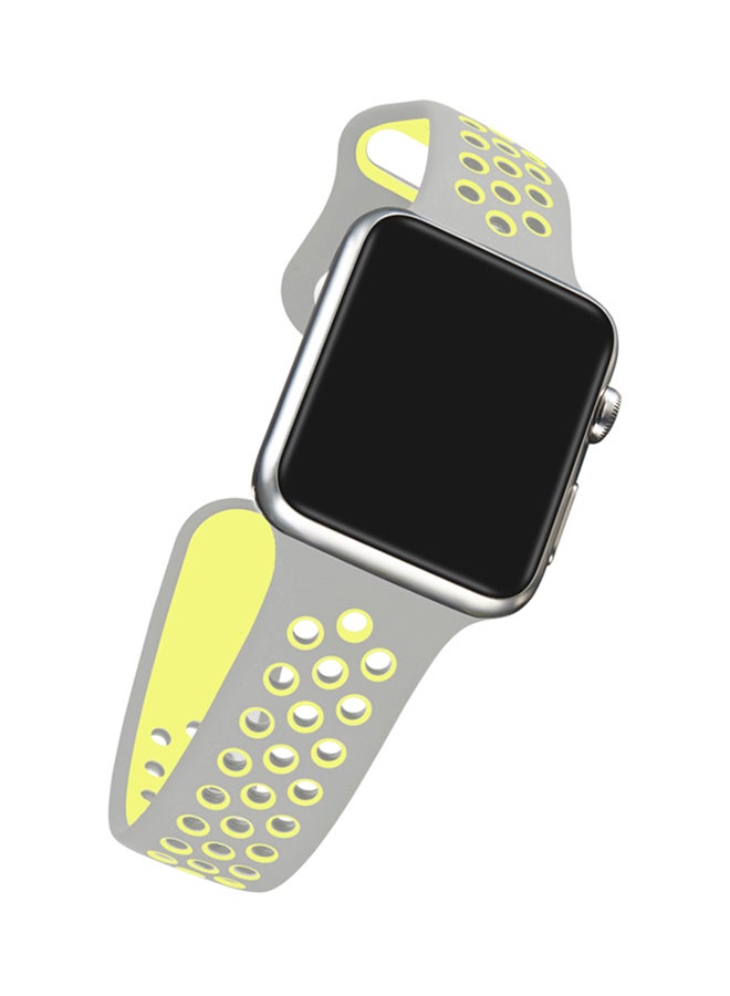 TraMx Replacement Band For Apple Watch Series 1/2/3 42mm Grey/Yellow - Image 3