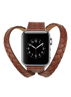 TraMx Replacement Leather Band For Apple Watch Series 1/2/3 42mm Brown  - Image 3