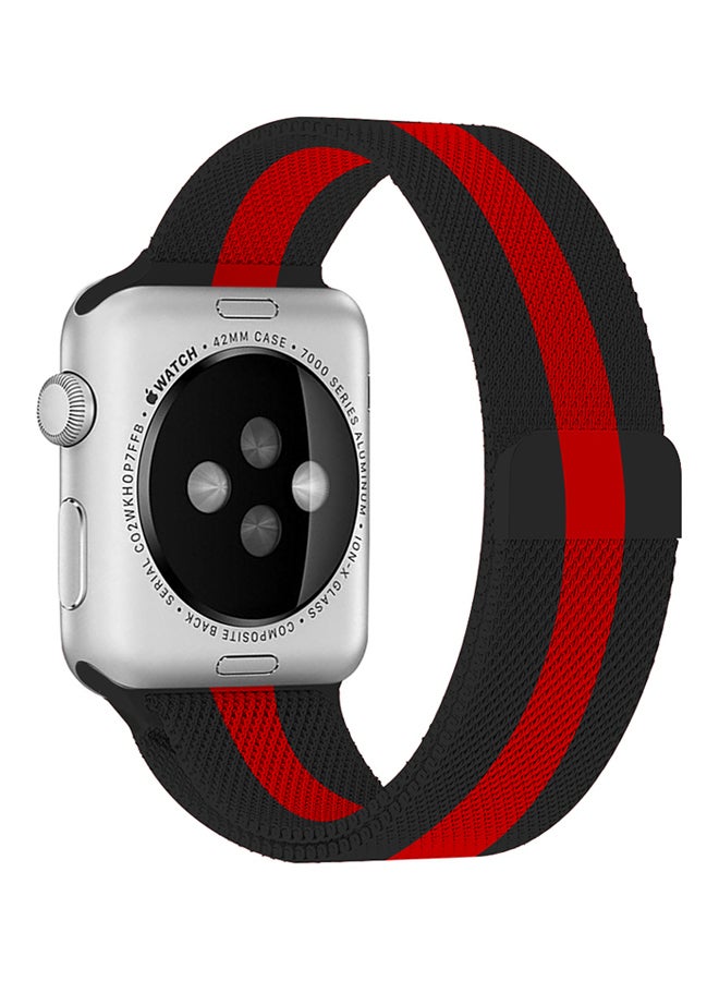TraMx - Replacement Band For Apple Watch Series 5/4/3 Sport Edition-42mm and 44mm Black/Red - Image 1