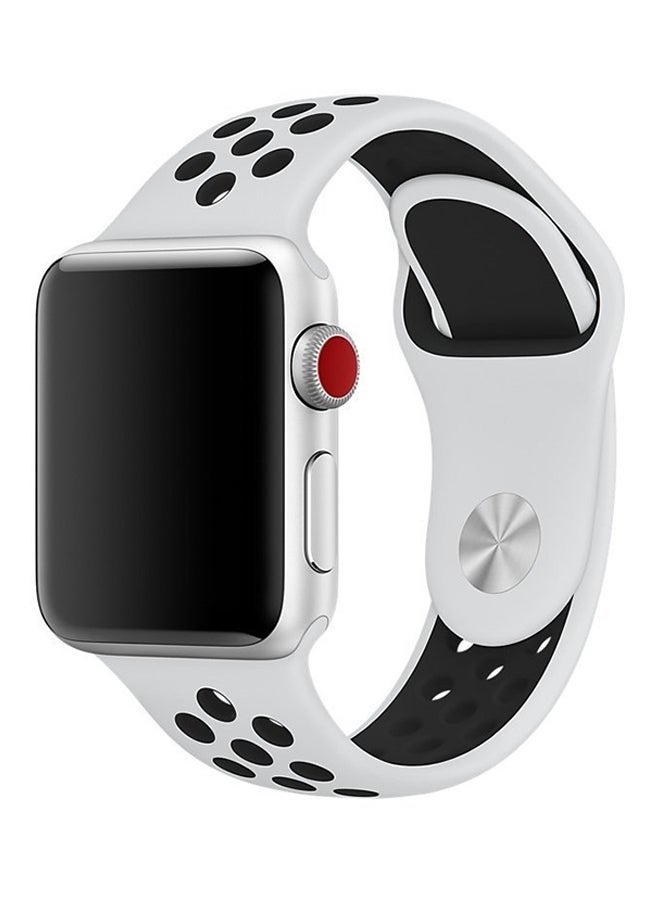 Replacement Band For Apple Watch Series 1/2/3 38mm White/Black - v1528789458/N15067372A_3