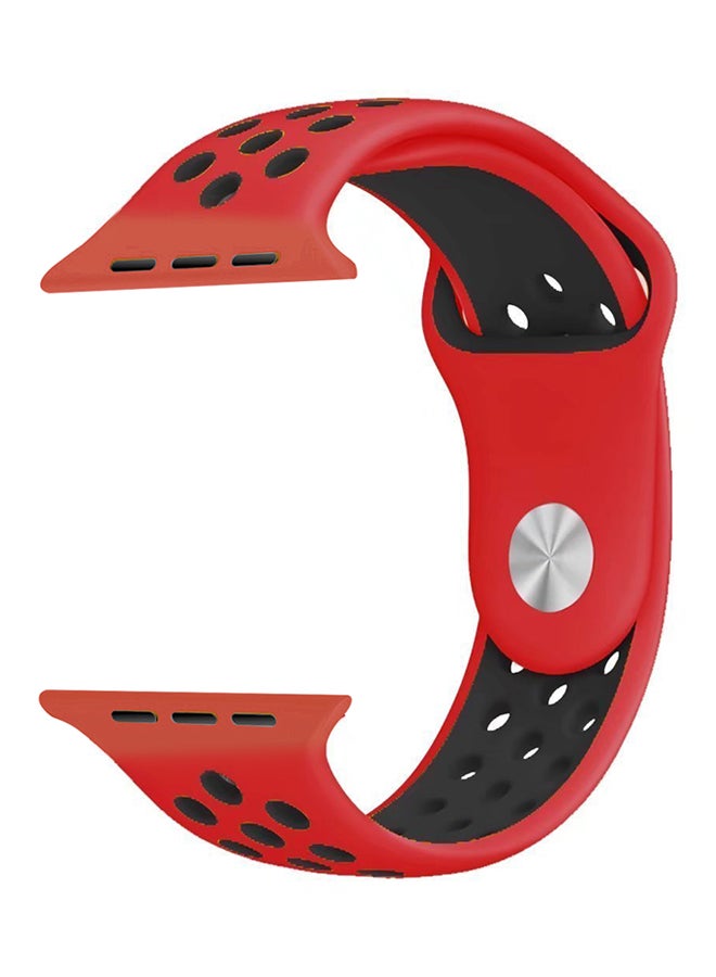 TraMx - Replacement Band For Apple Watch Series 1/2/3 42mm Red/Black - Image 1