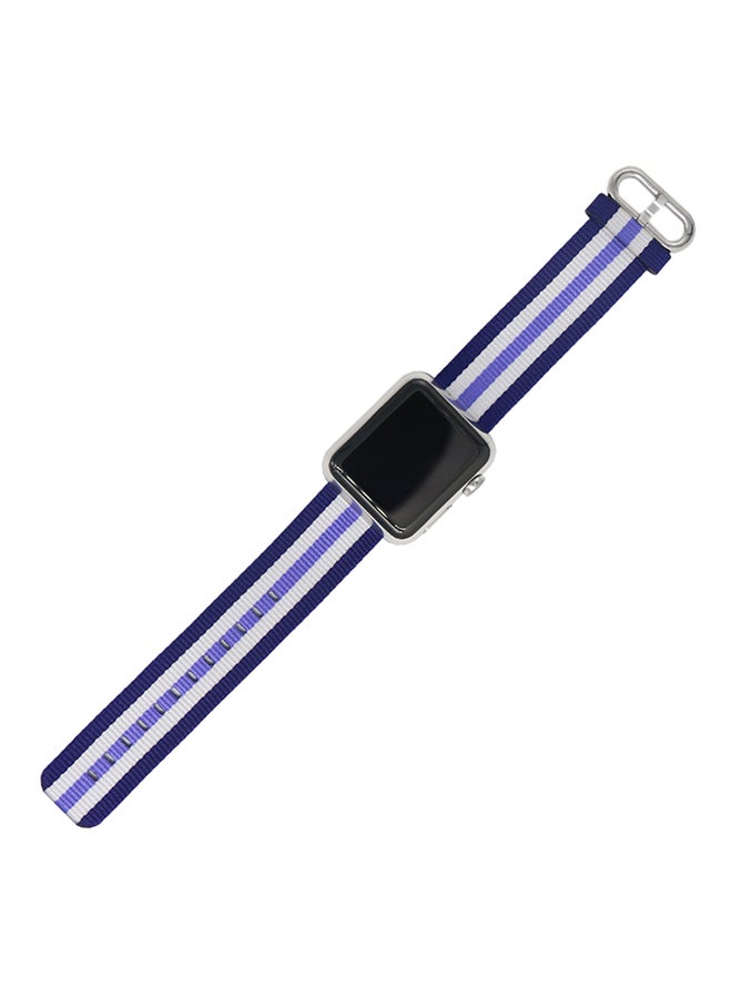 TraMx Replacement Band For Apple Watch Series 1/2/3 42mm Blue/White - Image 2