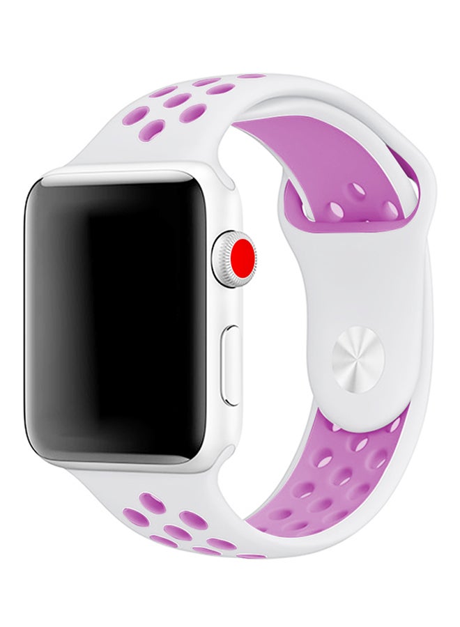 TraMx Replacement Band For Apple Watch Series 1/2/3 38mm White/Pink - Image 3