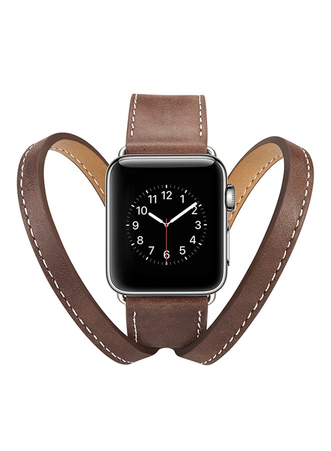 ترامكس سوار بديل لساعة أبل سلسلة 1/2/3 38 مم بني - Image 1
