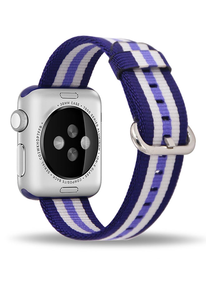 TraMx Replacement Band For Apple Watch Series 1/2/3 42mm Blue/White - Image 3