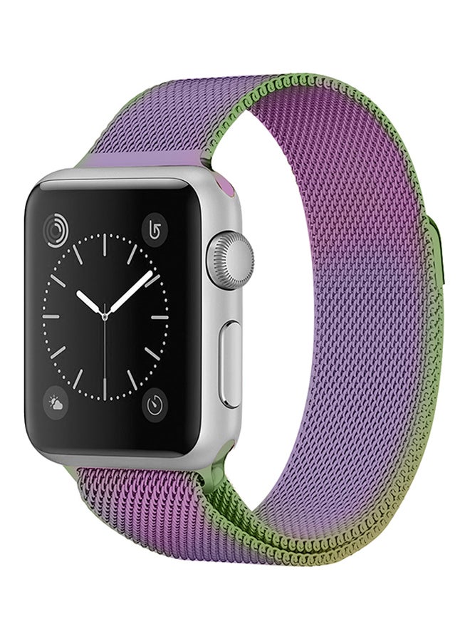 TraMx - Replacement Band For Apple Watch Series 1/2/3 38mm Purple/Green - Image 1