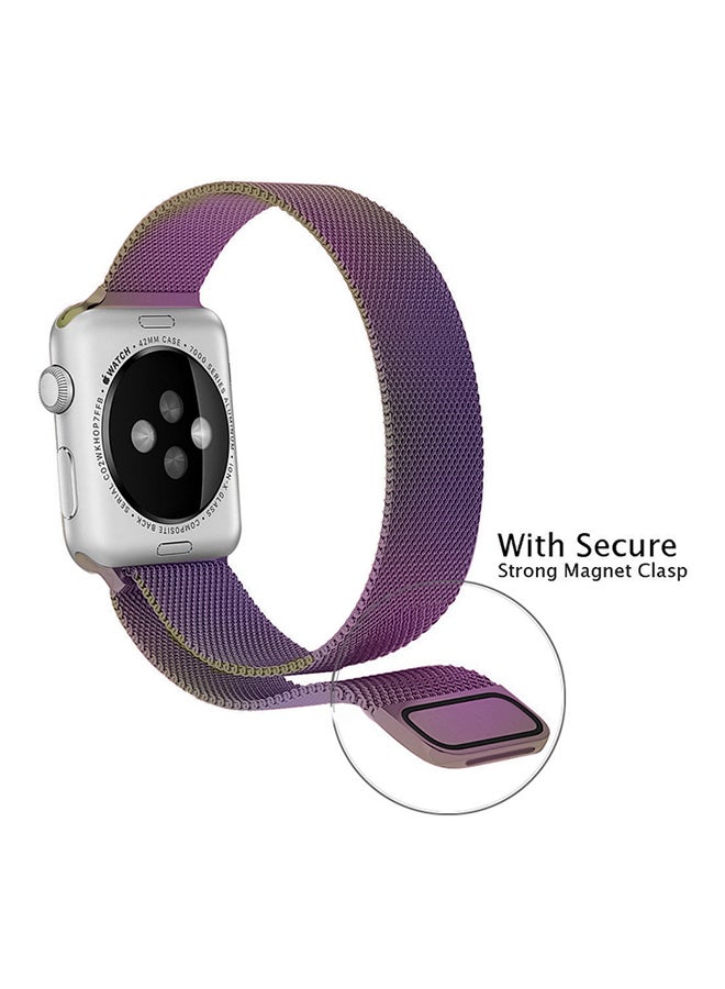 TraMx - Replacement Band For Apple Watch Series 1/2/3 38mm Purple/Green - Image 1