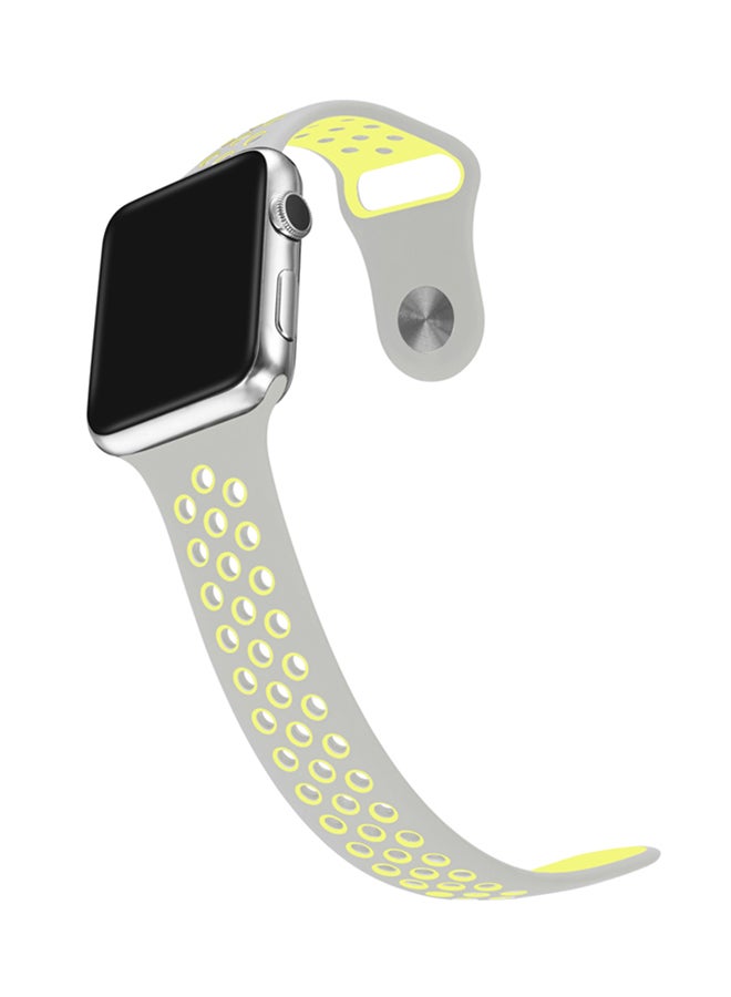 TraMx Replacement Band For Apple Watch Series 1/2/3 42mm Grey/Yellow - Image 4